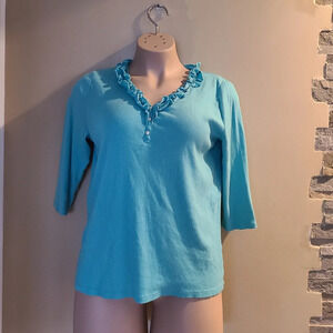 Lauren Ralph Lauren Women's top Torquoise Blue color sz.2X